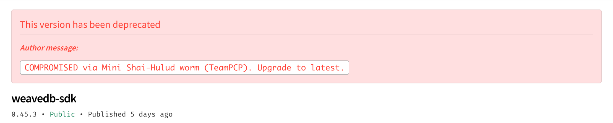 deprecated package picture