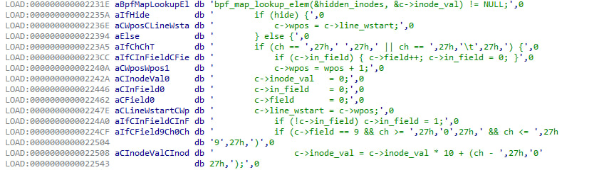 bpf debug information