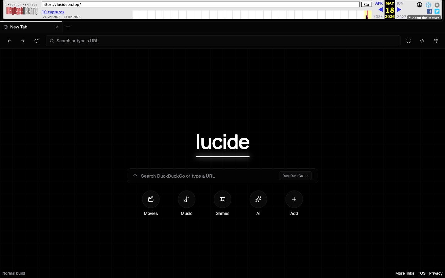 Archived Lucide Proxy website during the malicious campaign